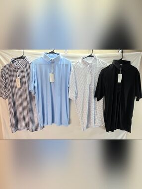 Lot of 4 Collars & Co Men's Large relaxed Polo Dress Shirts NWT & NWOT